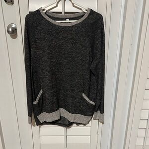 LLBETTER Dark Gray Sweater with Light Gray trim.
